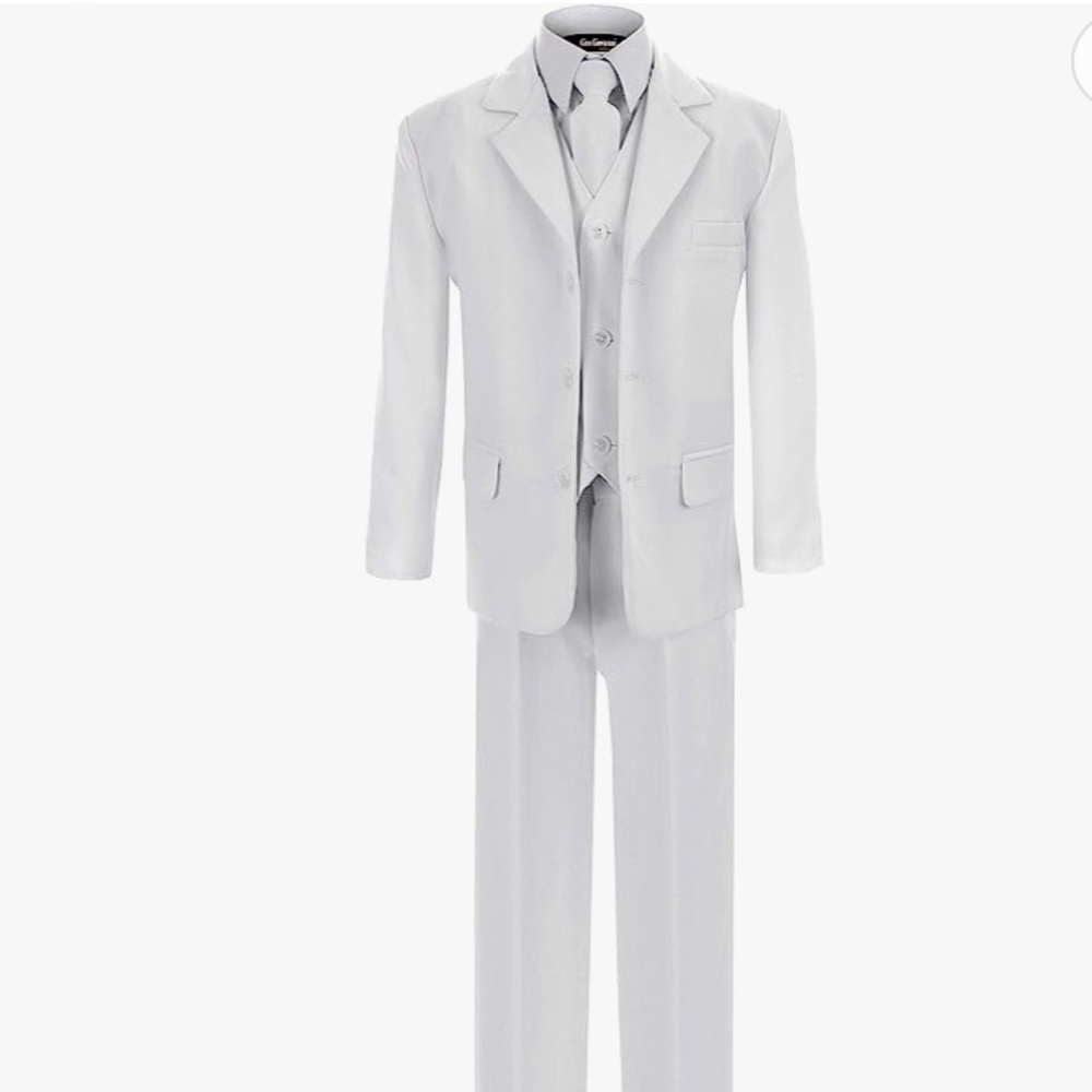 Gino Giovanni First Communion and Wedding Suit Set White for Boys, Size 8.